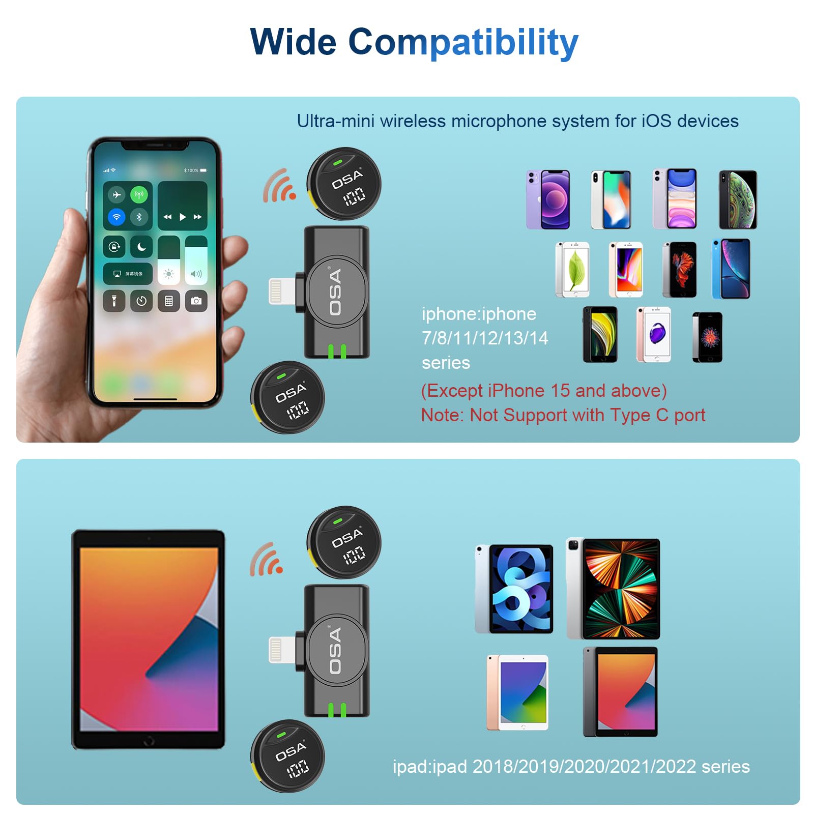 Micro Cravate Sans Fil OSA - USB-C Pour IPhone/Android - 40h Autonomie - Réduction Bruit