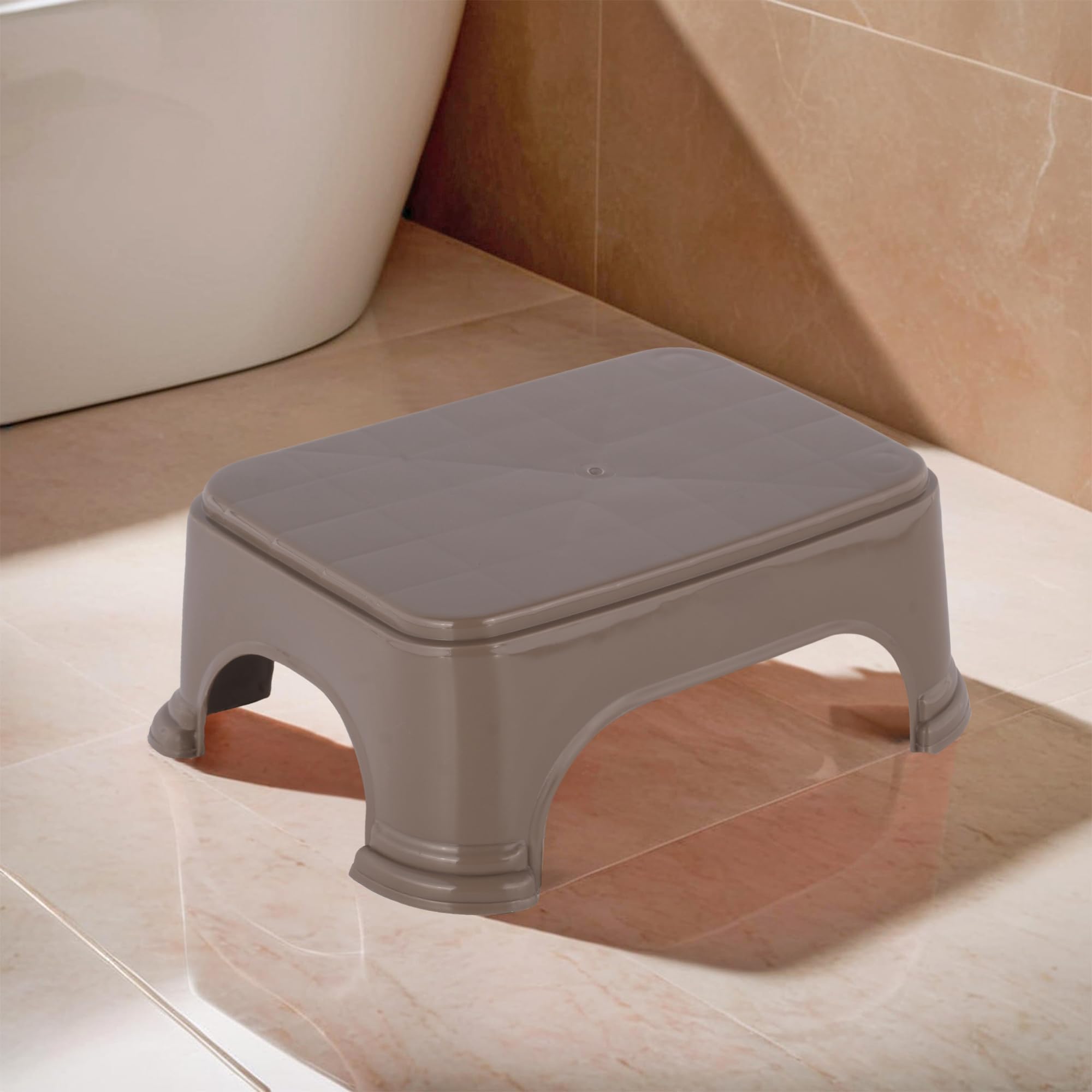 Kuber Industries Durable Bathroom Stool for Bathing | Comfortable Indoor Machiya for Sitting | Senior Citizens Bath Stool & Adults Patla Chair for Home | Plain P6 - Brown-image-19