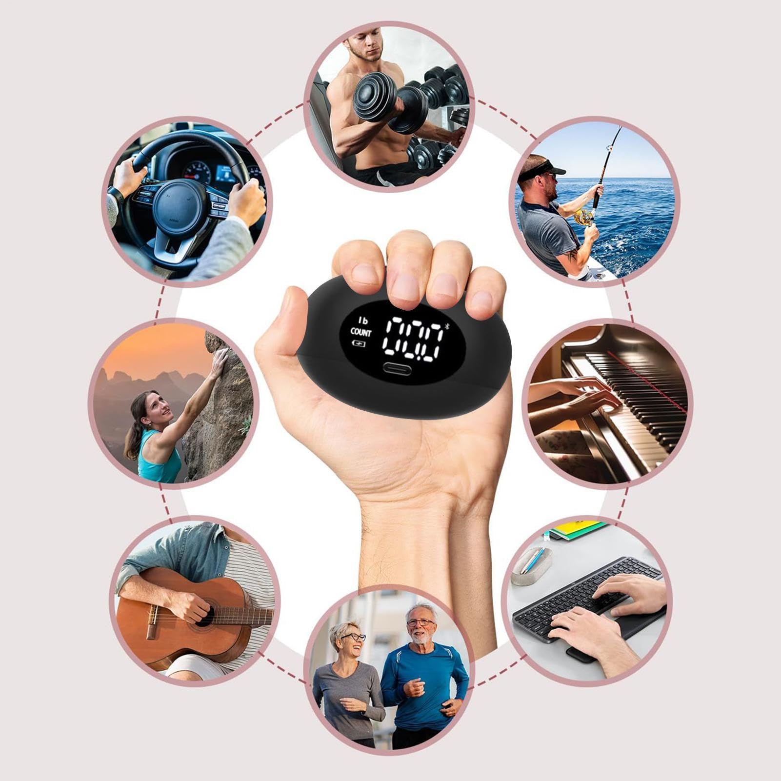 Grip Tester – Misuratore di forza manuale con display a LED 179,6 kg