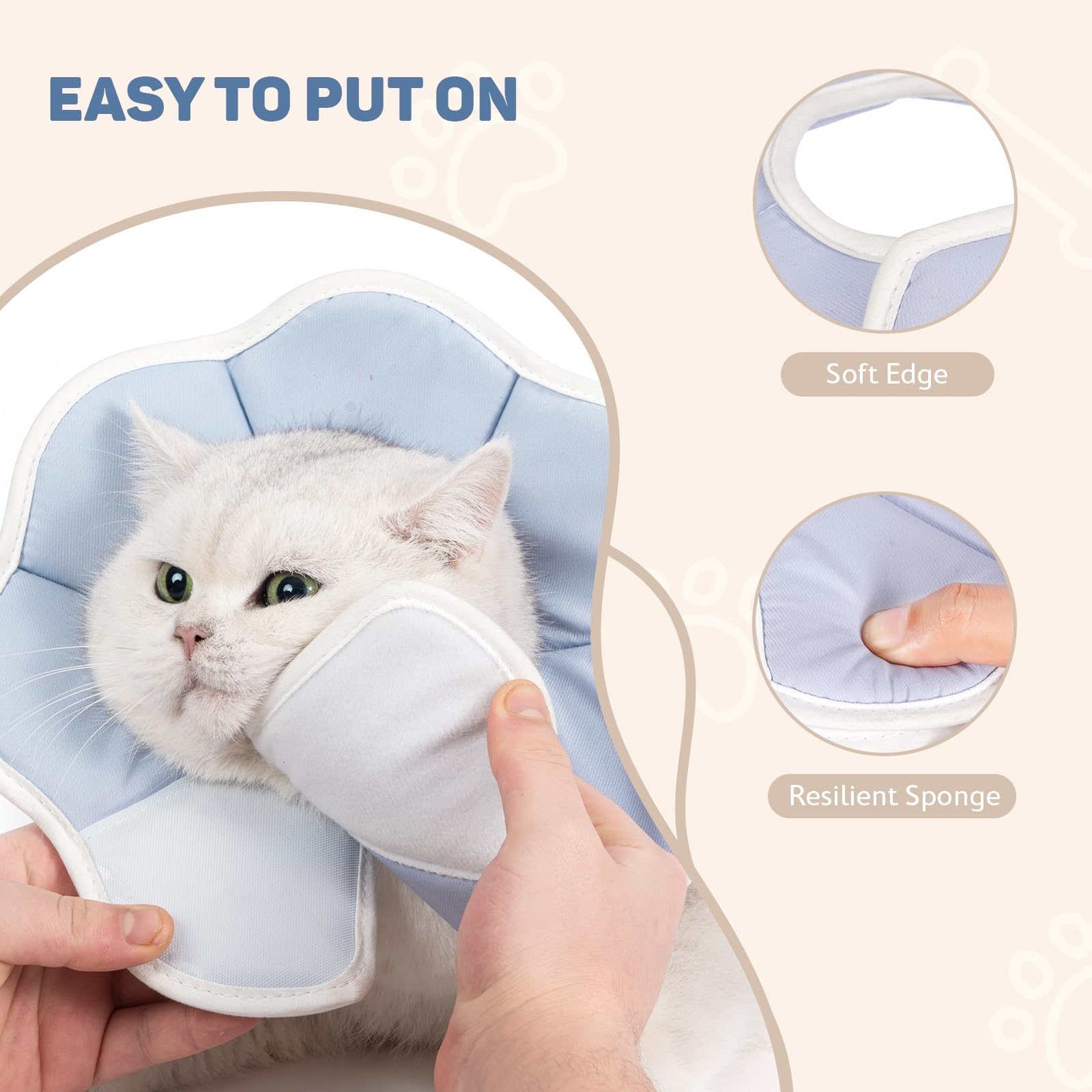 Avont エリザベスカラー 犬用 猫用 ソフト 軽量 手術後 傷口保護 舐め防止 引っ搔き防止 （グレー）