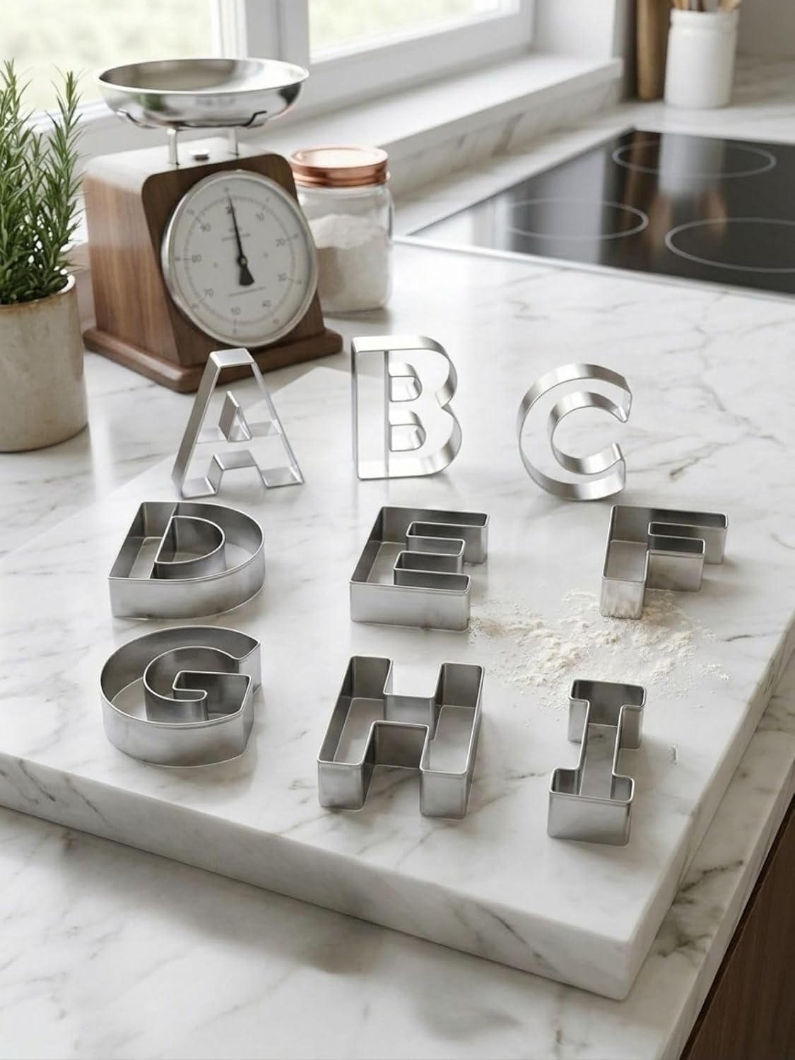 Alphabet Cookie Cutters Set, 26 Piece A-Z Letter Shaped Metal Baking Molds, 3 Inch Large Stainless Steel Cutters for Fondant, Pastry, Biscuits