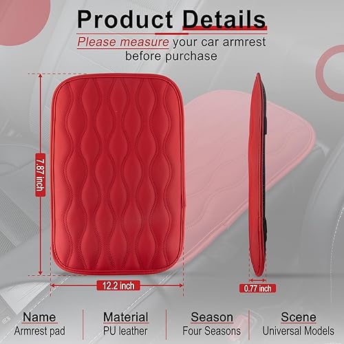 Miniatura 2 de Amiss - Funda para consola central de automóvil, impermeable, ajuste universal, accesorios para reposabrazos de cuero para proteger la mayoría de