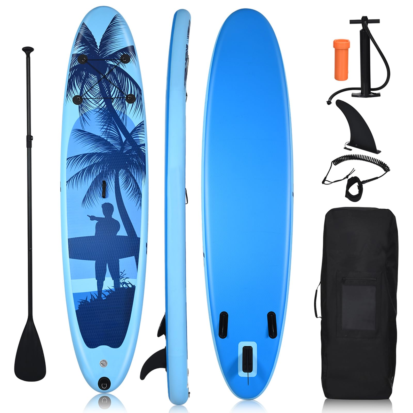 COSTWAY SUP Stand Up Paddle Board Tavola da SUP Gonfiabile con Borsa e Pinne