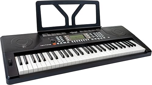 Miniatura 3 de Vault KT-61 Teclado electrónico sensible al tacto de 61 teclas - Paquete negro negro con soporte ajustable, banco, auriculares, calcomanías de