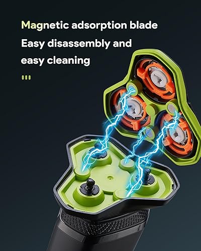Miniatura 7 de Maquinilla de afeitar eléctrica para hombres - Afeitadoras eléctricas para hombres con cabeza magnética desmontable, cabeza flotante 3D, ideal para