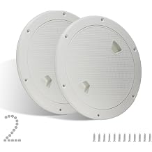 2 Pcs Boat Hatch, Marine Access Hatch for Marine Boat Yacht Kayak, Round Non Slip Boat Storage Hatch Lids, Inspection Hatch Deck Plate Hatch with Detachable Cover