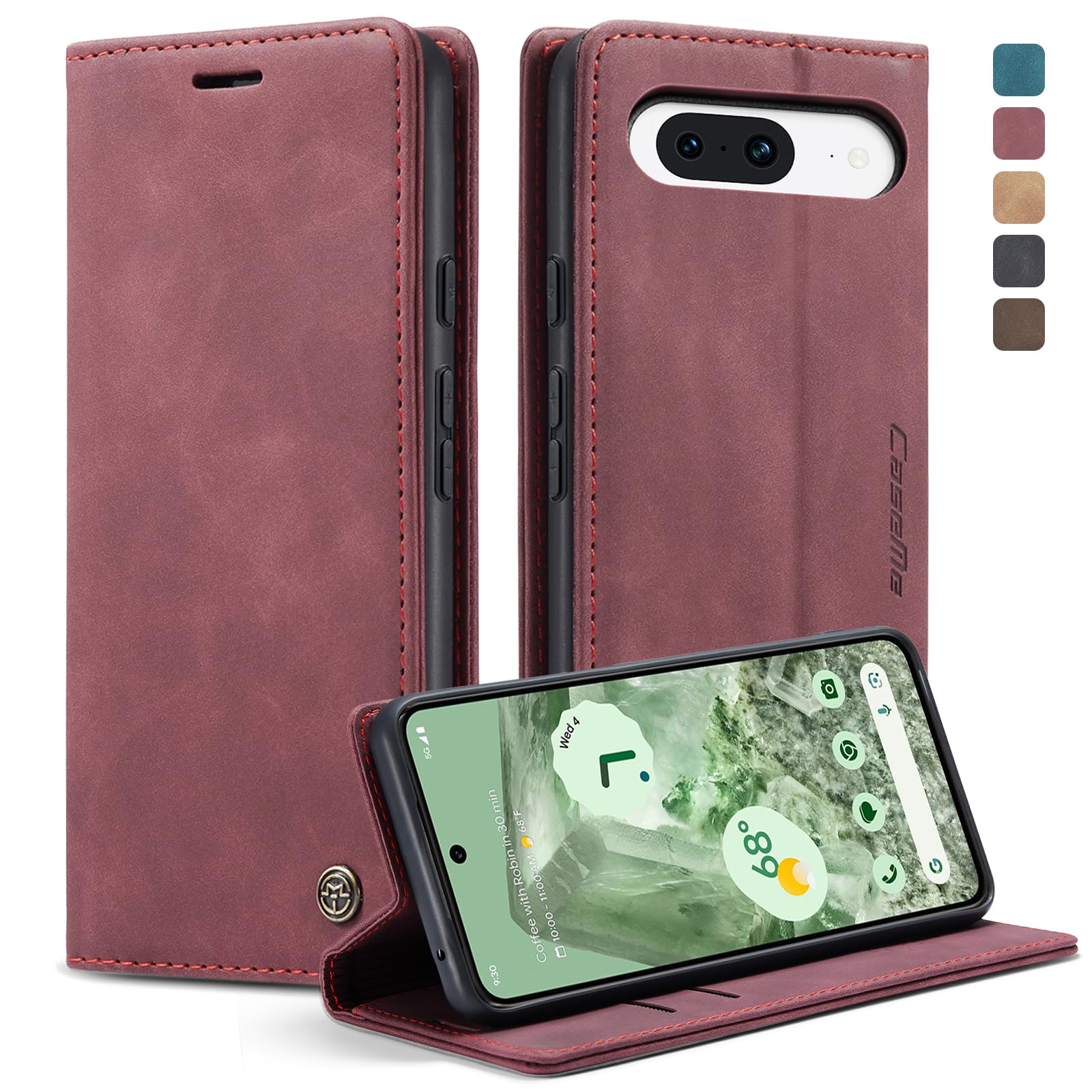 owlhold Handyhülle für iPhone klapphülle Premium hülle Weiches Vintage-Nubukleder Lederhülle