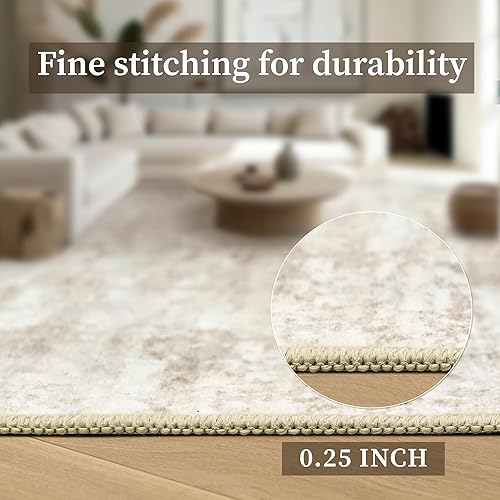 Miniatura 6 de Art&Tuft Alfombra lavable con parte trasera antideslizante abstracta de 3 x 5 pies, alfombras resistentes a las manchas para sala de estar,