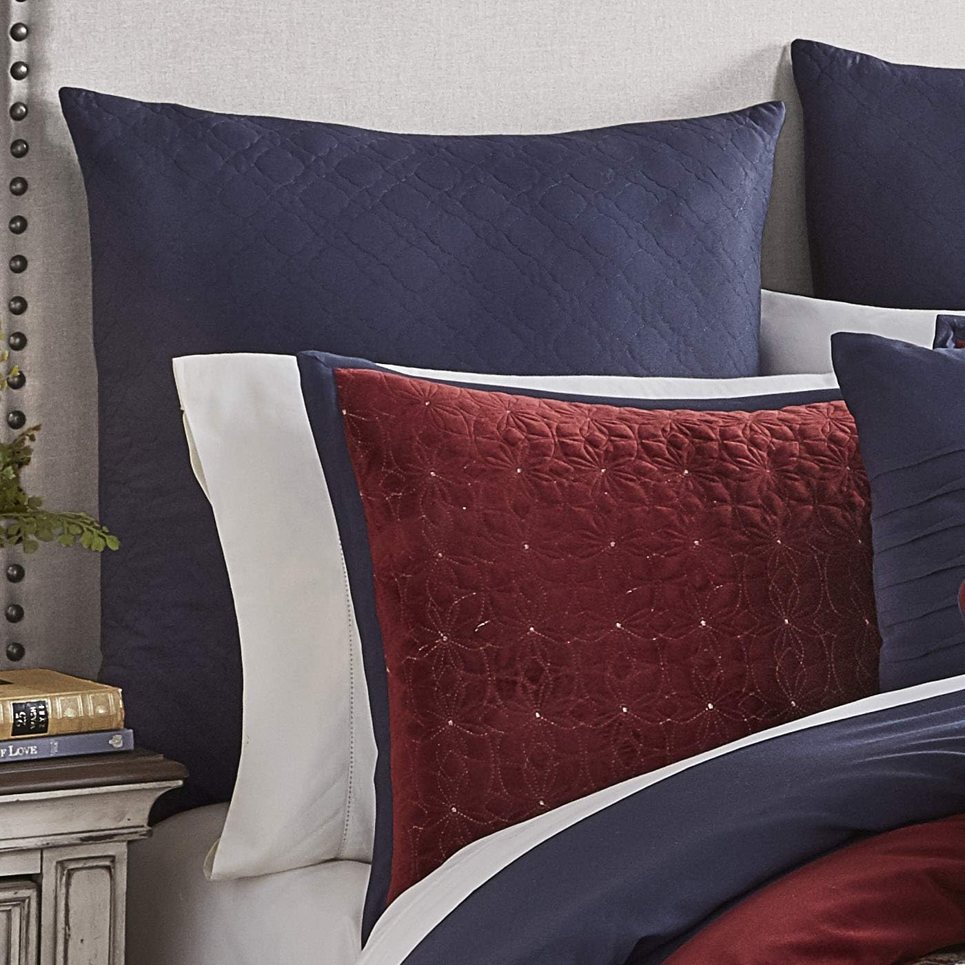 Riverbrook Home 100% Polyester Comforter Set, King, Sadler - Red/Gray, 10 Piece Set