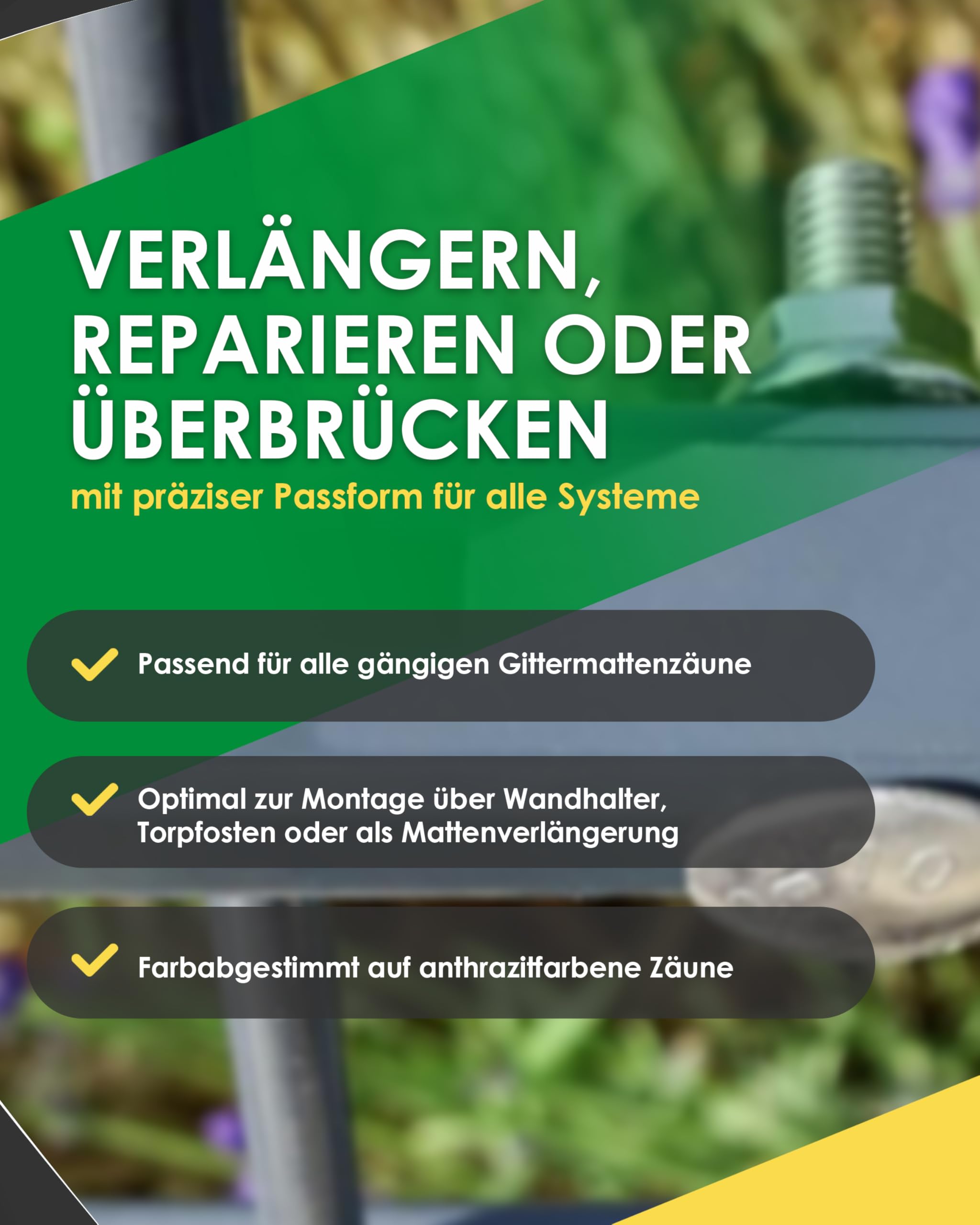 Zaundirekt U Mattenverbinder 10er Pack - U-Form Doppelstabmattenzaun Verbinder für leichte und schwere Zäune - Gittermattenverbinder in Anthrazit