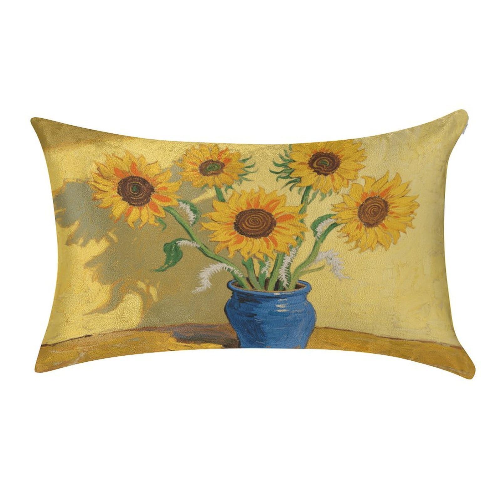 VstaDank Sunflower Pillow Covers Rectangular Cushion Case Cozy Decorative Throw Pillowcase Luxury Lumbar Pillow Shells with Zipper Soft Velvet Pillows Shams 12 X 20 in