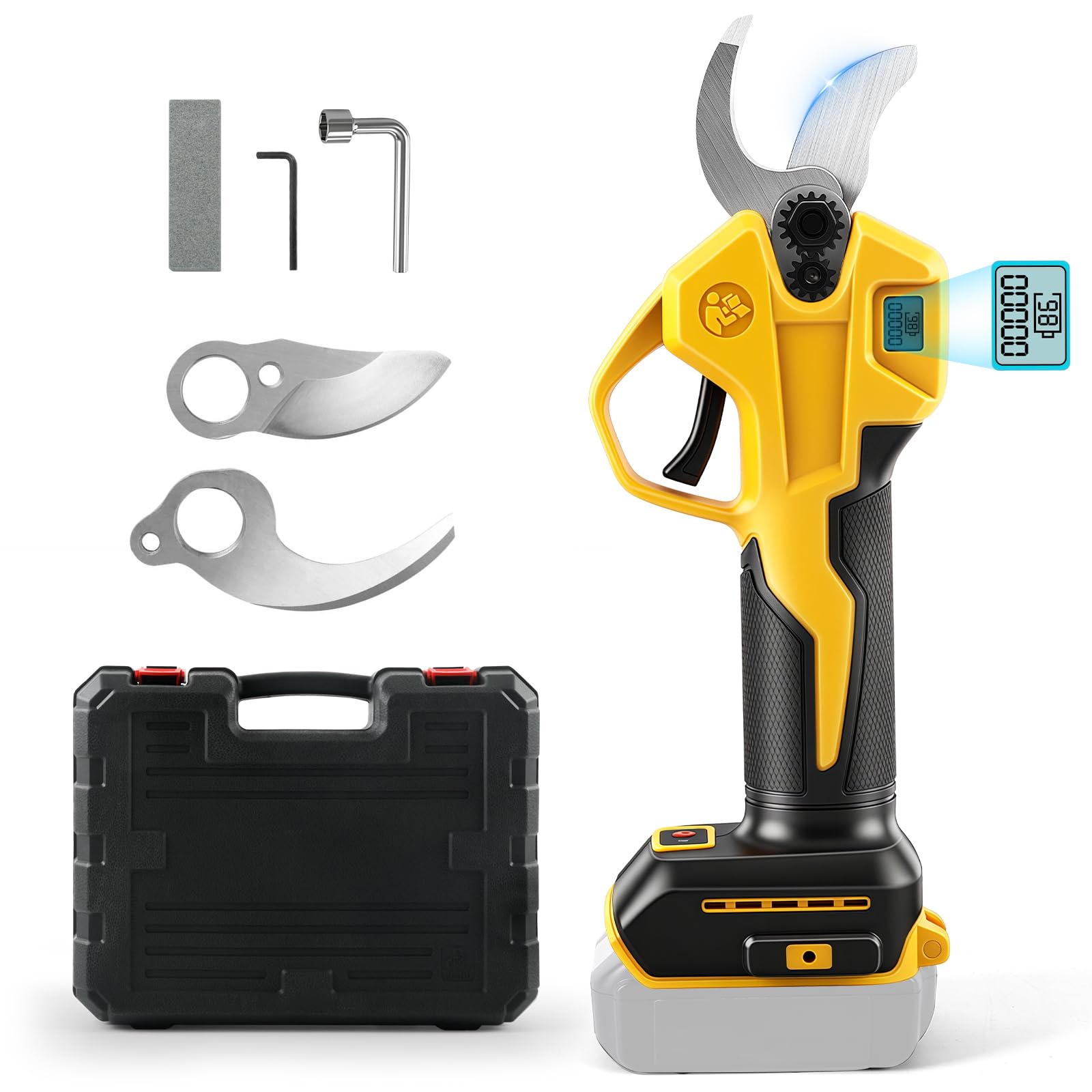 WingFly Tijeras de Podar Eléctricas, Compatibles con Dewalt 18V,20v Baterías, Motor sin Escobillas, Diámetro Máximo de Corte de 28 mm, para Macizos de Flores, Jardines, Ramas