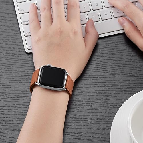 Miniatura 7 de POWER PRIMACY - Correas de cuero de grano compatibles con Apple iWatch Series 87654SE de 1.491.571.651.731.771.92 pulgadas (38404142444549 mm) para