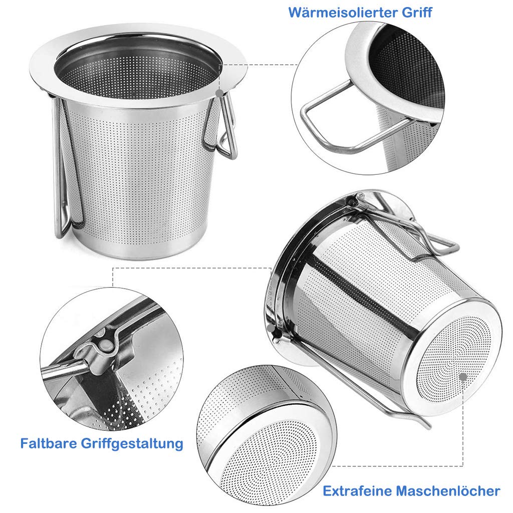 Lankater Teesieb Aus Edelstahl – 51 Mm Durchmesser | Für Losen Tee In Tassen & Töpfen