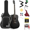 Donner DAG-1CB Dreadnought Acoustic Guitar Set Black