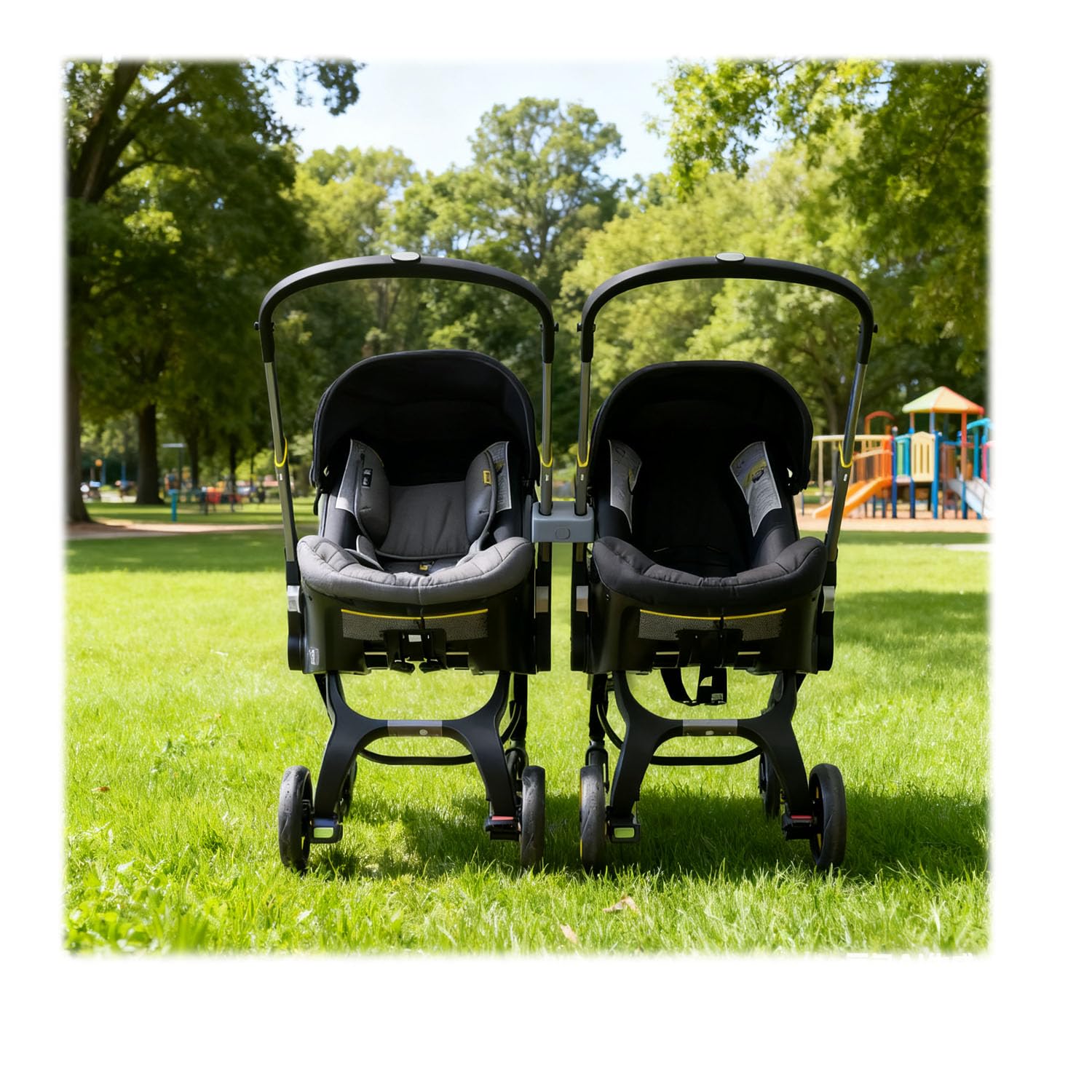 Double Stroller Adapter Compatible with Doona, Connect Two Doonas Side By Side, Easy Installation, Durable and Reliable Connector(Black) : Baby