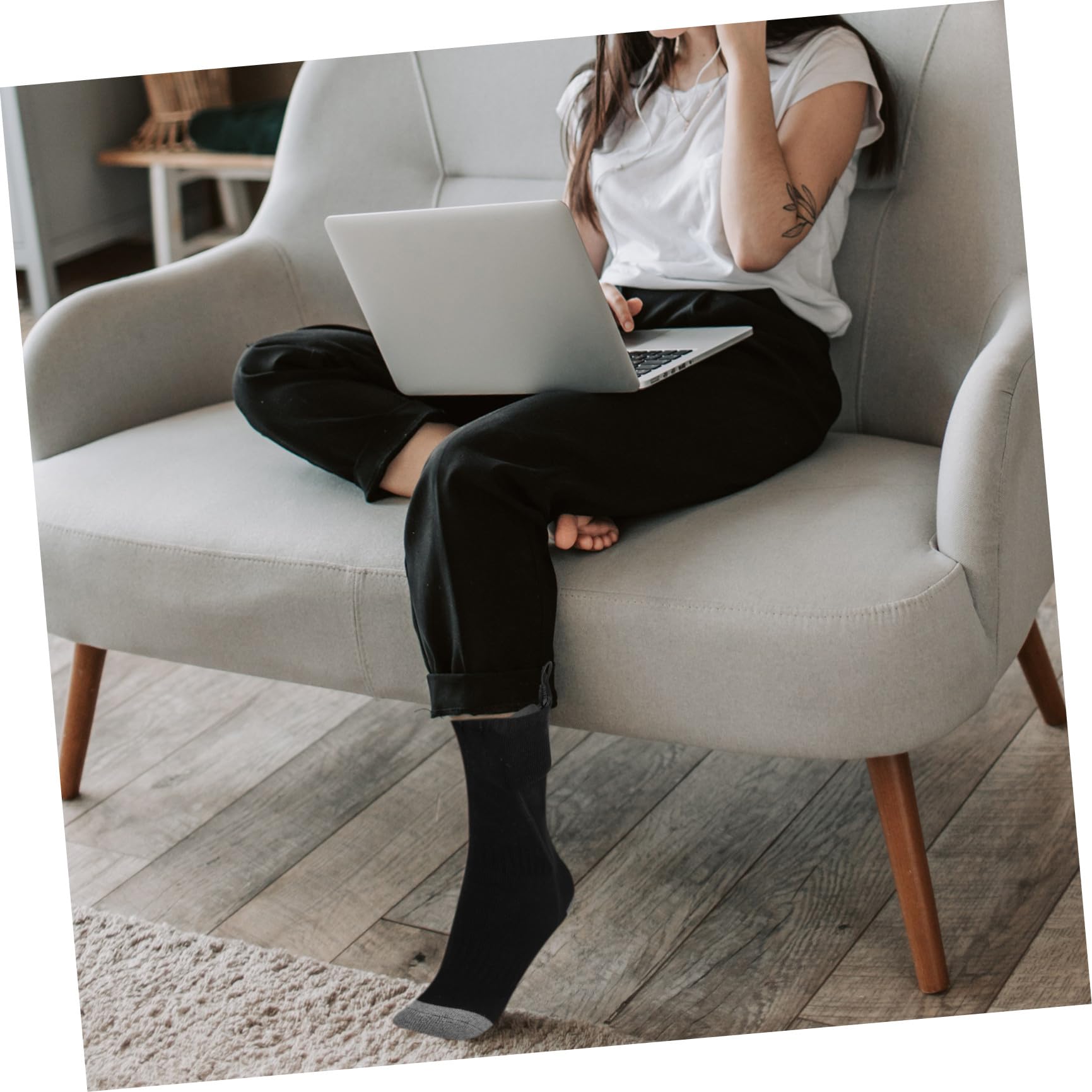Zerodeko Elektrische Beheizbare Wintersocken mit USB Polyester Faltbar Heiztemperatur 50℃ für Outdoor Reisen im Winter Schwarz