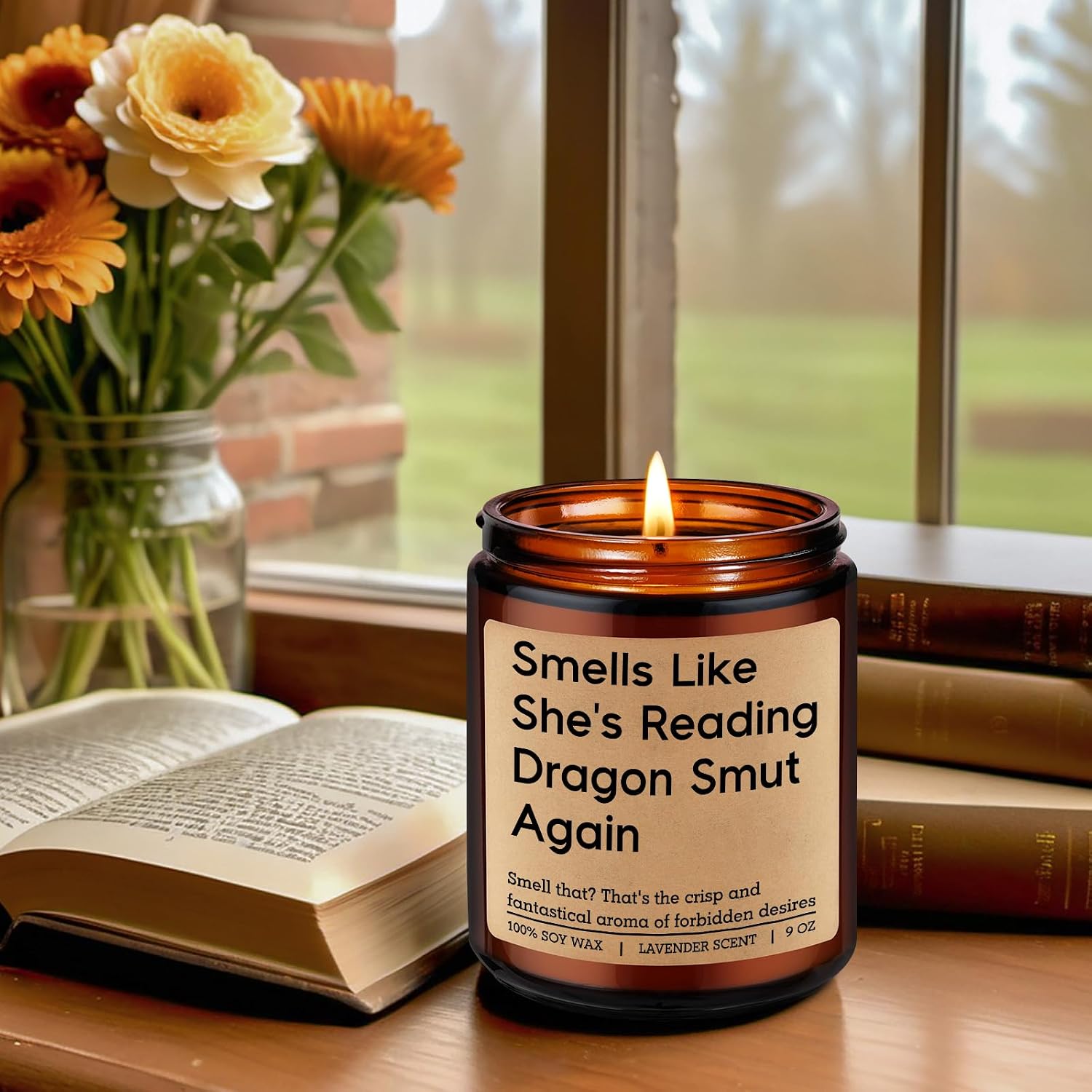 GSPY Romantasy Book Candle, Fantasy Reader Gifts, Dragon Gifts for Women