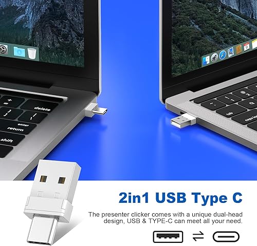 Vista 11 de QUI Presentation Clicker - Clicker remoto inalámbrico para presentación de PowerPoint, PowerPoint Slide Advancer para Mac/Windows/Linux, Google