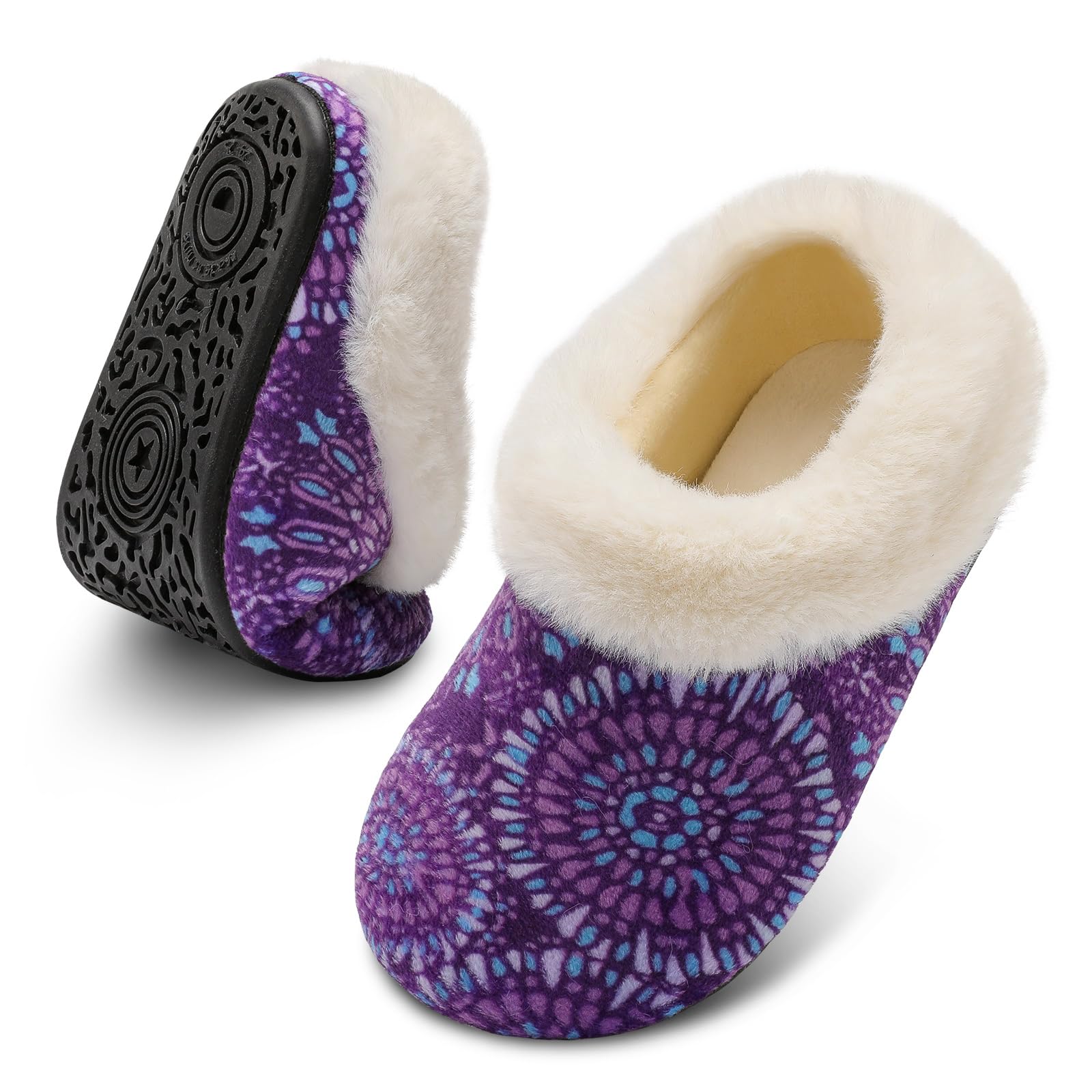 FEETCITY Toddler Slippers - Slip On Shoes for Girls & Boys, Lightweight & Warm Indoor Walking Shoes