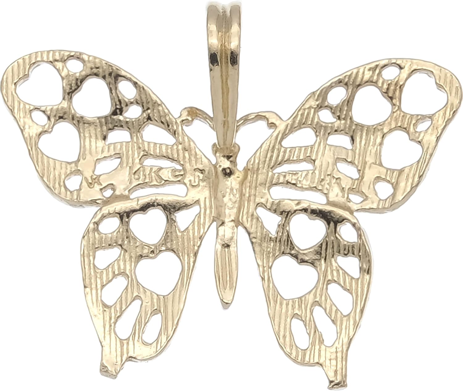 14K Yellow Gold Charm Butterfly Pendant Jewelry 17mm - Image 4