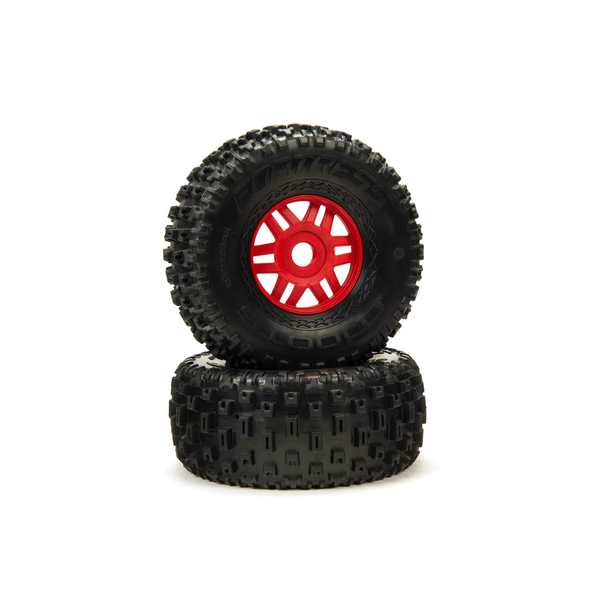 1/8 DBoots Fortress Vorder-/Hinten Reifen-Set, 17mm Hex, Rot (2)