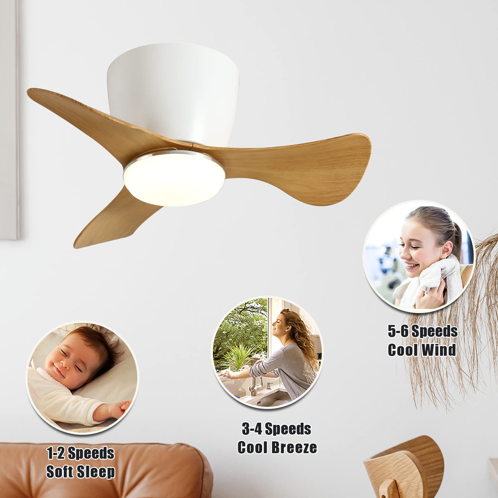 Ventilatore da soffitto piccolo con luce e telecomando,mini ventilatore da soffitto,ventilatore a3velocità per armadio,cameretta dei bambini | Leroy Merlin