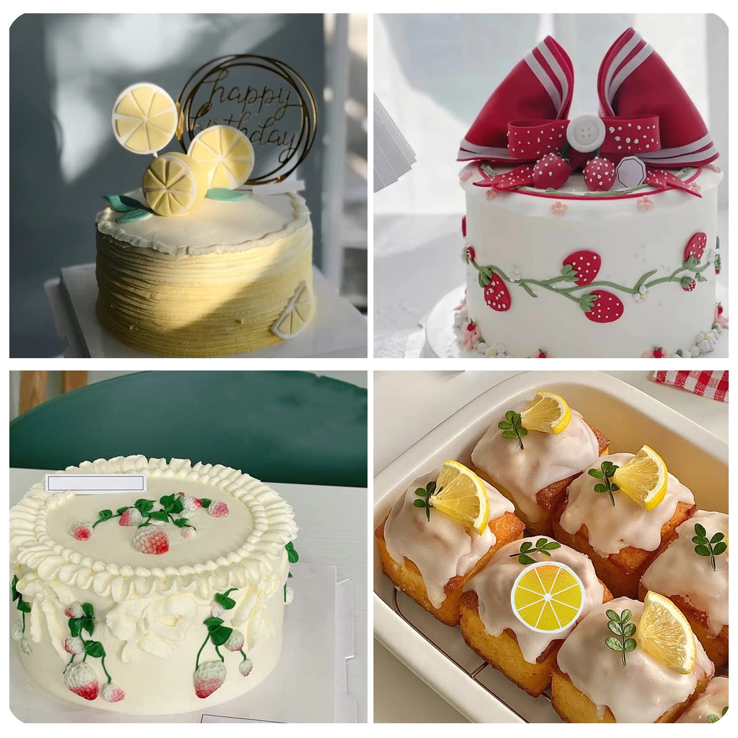 Molde para fondant, frambuesa, cereza, fresa, limón, rodajas de siliocne, serie bayas, azúcar, pasta de goma para chocolate, caramelo, cupcakes, decoración, arcilla polimérica, juego de 6
