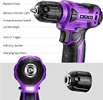 Tool Set: Tool Kit with 8V Cordless Drill, Hand Toolbox with Storage case, Tool Set for Home Repairs 126 Piece, Purple