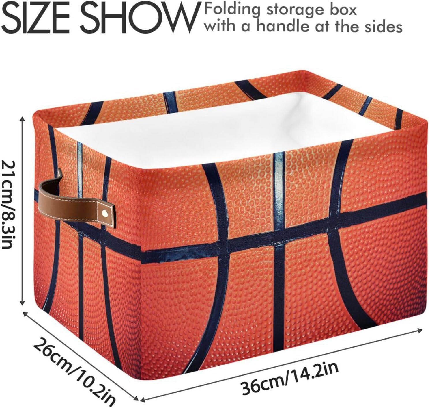 Basketball Basket Decor Soccer Football Storage Bin Baskets For Shelf Closet Foldable Fabric Storage Box Cube With Handles Large Kids Toys Clothes Organizer Basket For Nursery Bedroom