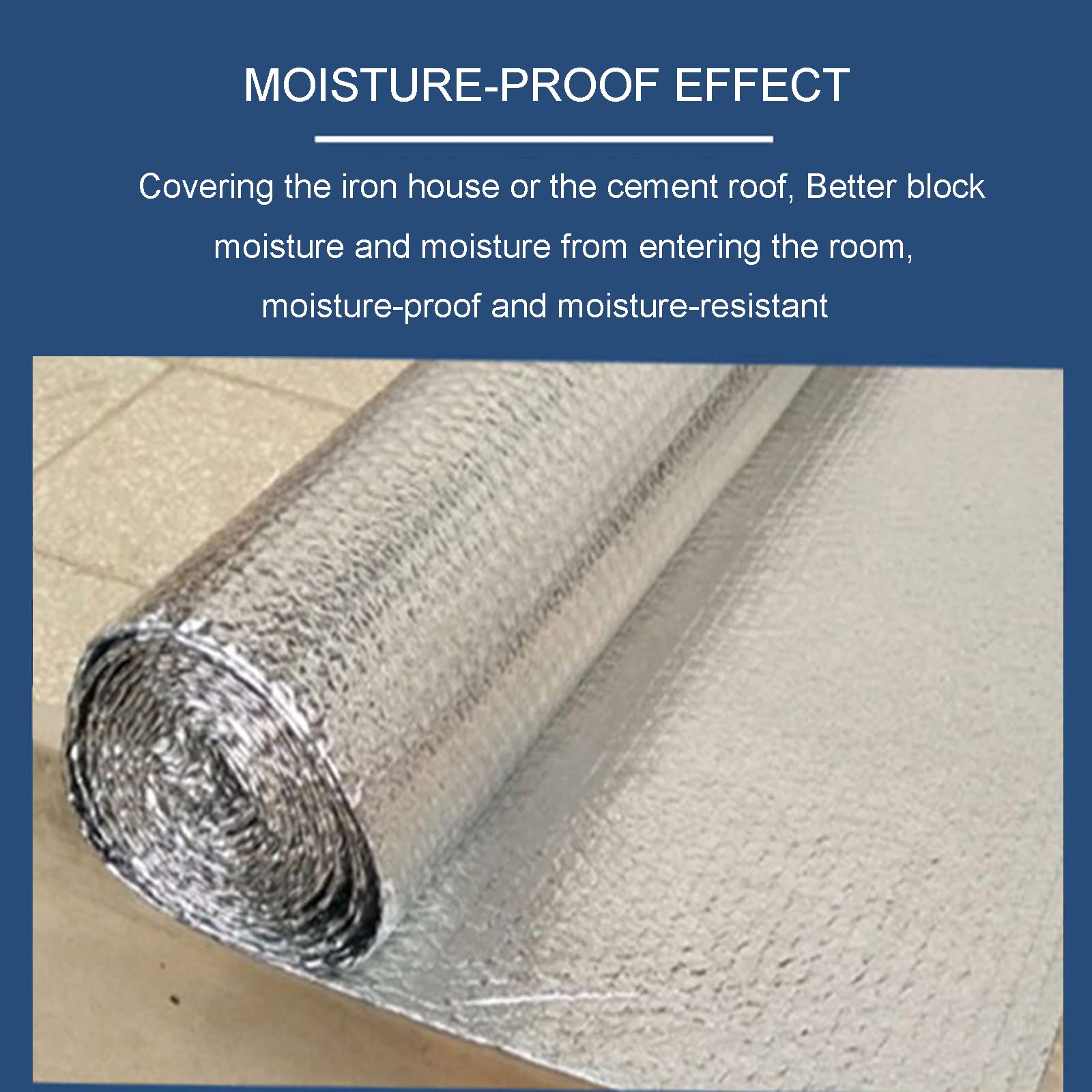 Doble Burbuja Lámina Aislamiento Papel Aluminio,Aislante Térmico Reflexivo Película,para Suelo Techo Pared,Aislante Reflectante Calor y Frío,Aislamiento térmico a Medida,5mm（thk）,1 * 4M(4m²)
