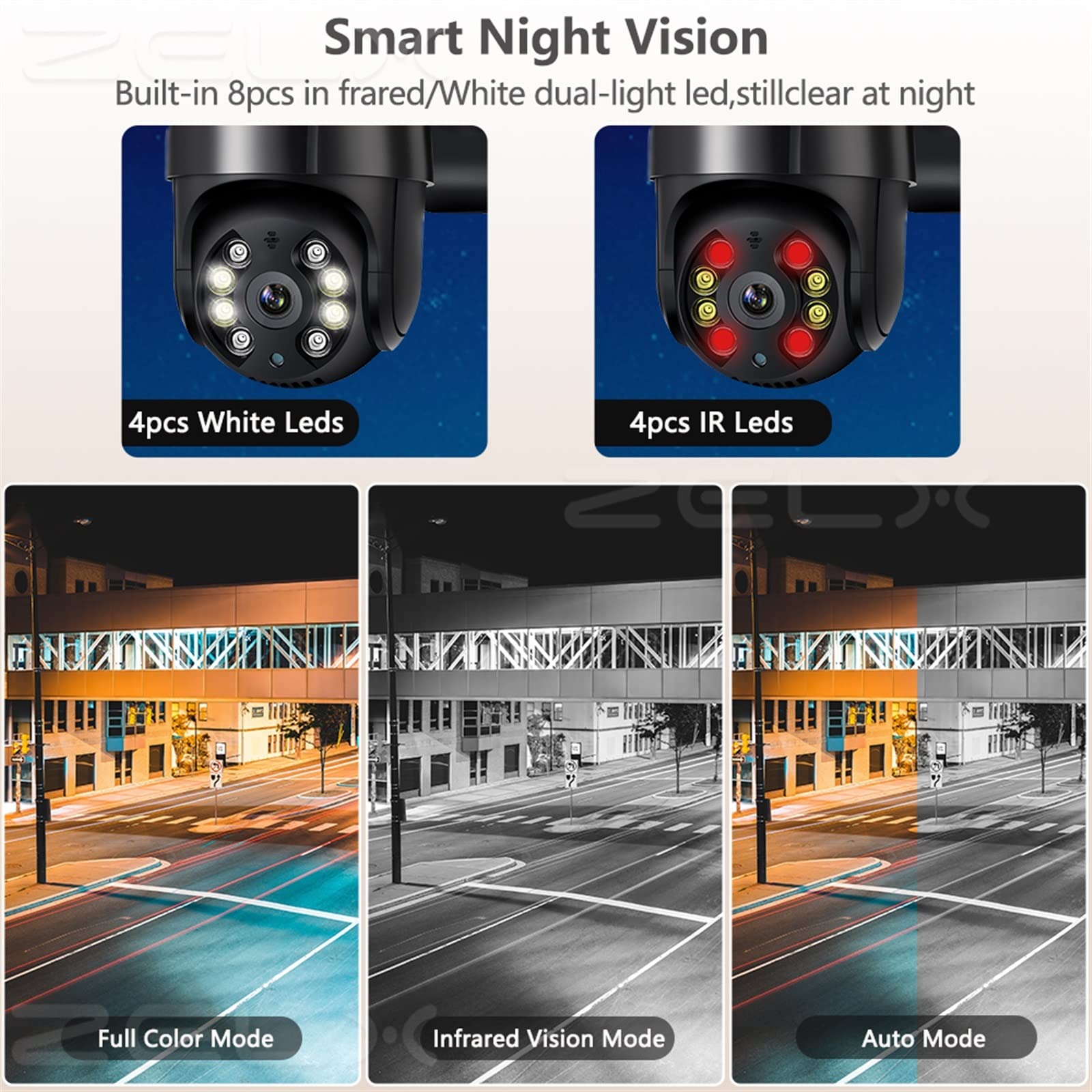 Kamera bezpieczeństwa, Kamera IP 8MP 4K 5MP Automatyczne śledzenie Nadzór CCTV Bezprzewodowy H.265 1080P PTZ Kolor Night Vision Wsparcie(5MP Add 32GB Card)