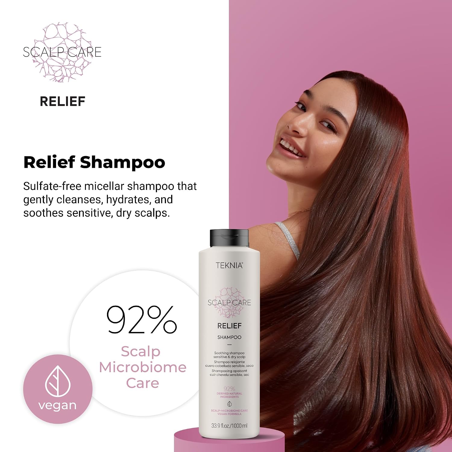 LAKMÉ Teknia Scalp Care Relief Soothing Shampoo, Dry Scalp Shampoo, 33.8 Fl Oz