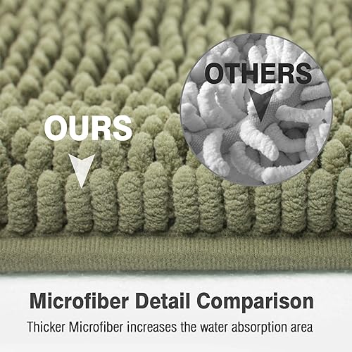 Miniatura 87 de Tapetes de baño de felpilla, tapetes de baño absorbentes de felpa, de secado rápido, suaves y lavables a máquina, alfombras antideslizantes