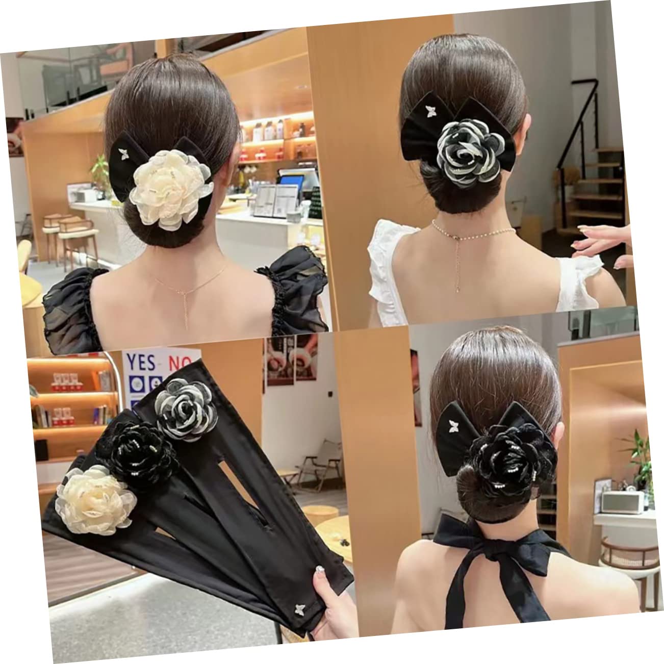 3pcs Hairpin Bun Maker Shaper for Women Girls Teens Easy to Use Hair Bun Making Tool Flower Clip