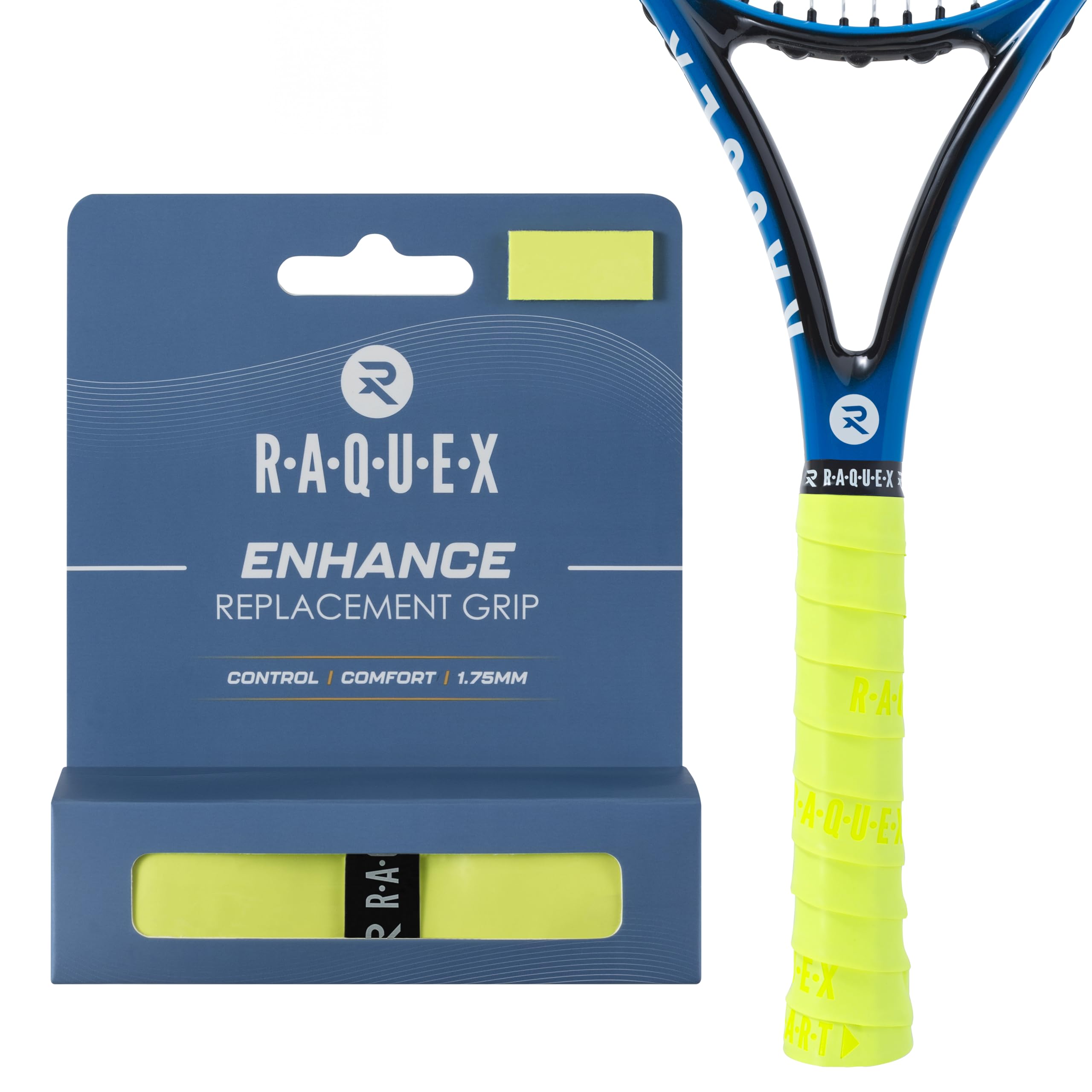 Nastro Impugnatura Originale In PU Tenletic | Sostitutivo Per Tennis, Badminton, Squash, Spesso 1,80 Mm, Assorbente (Bianco)