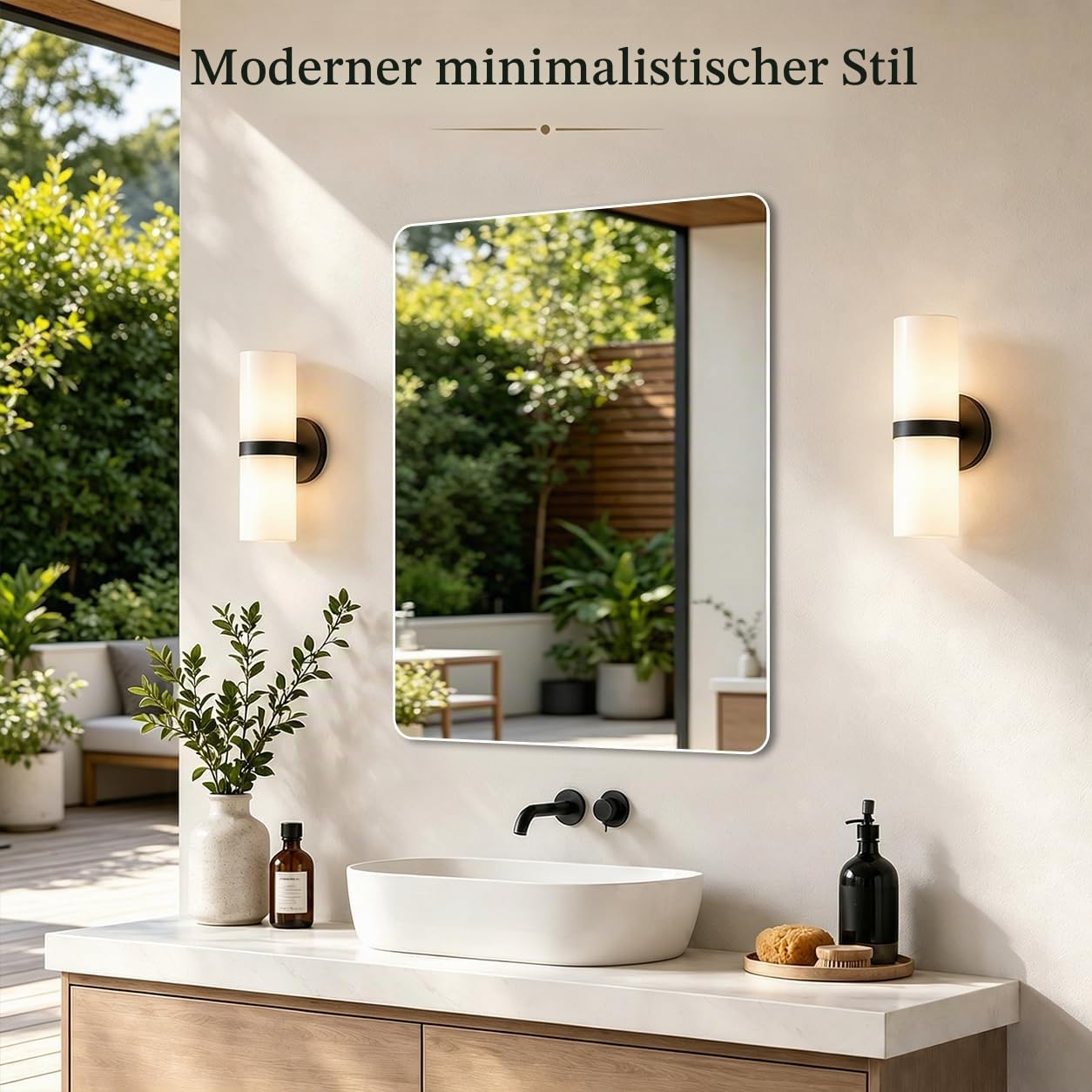 Weißer Rahmenspiegel 40 x 60 cm, großer Badezimmer-Wandspiegel, rechteckiger Badezimmer-Wandspiegel, hängend horizontal/vertikal