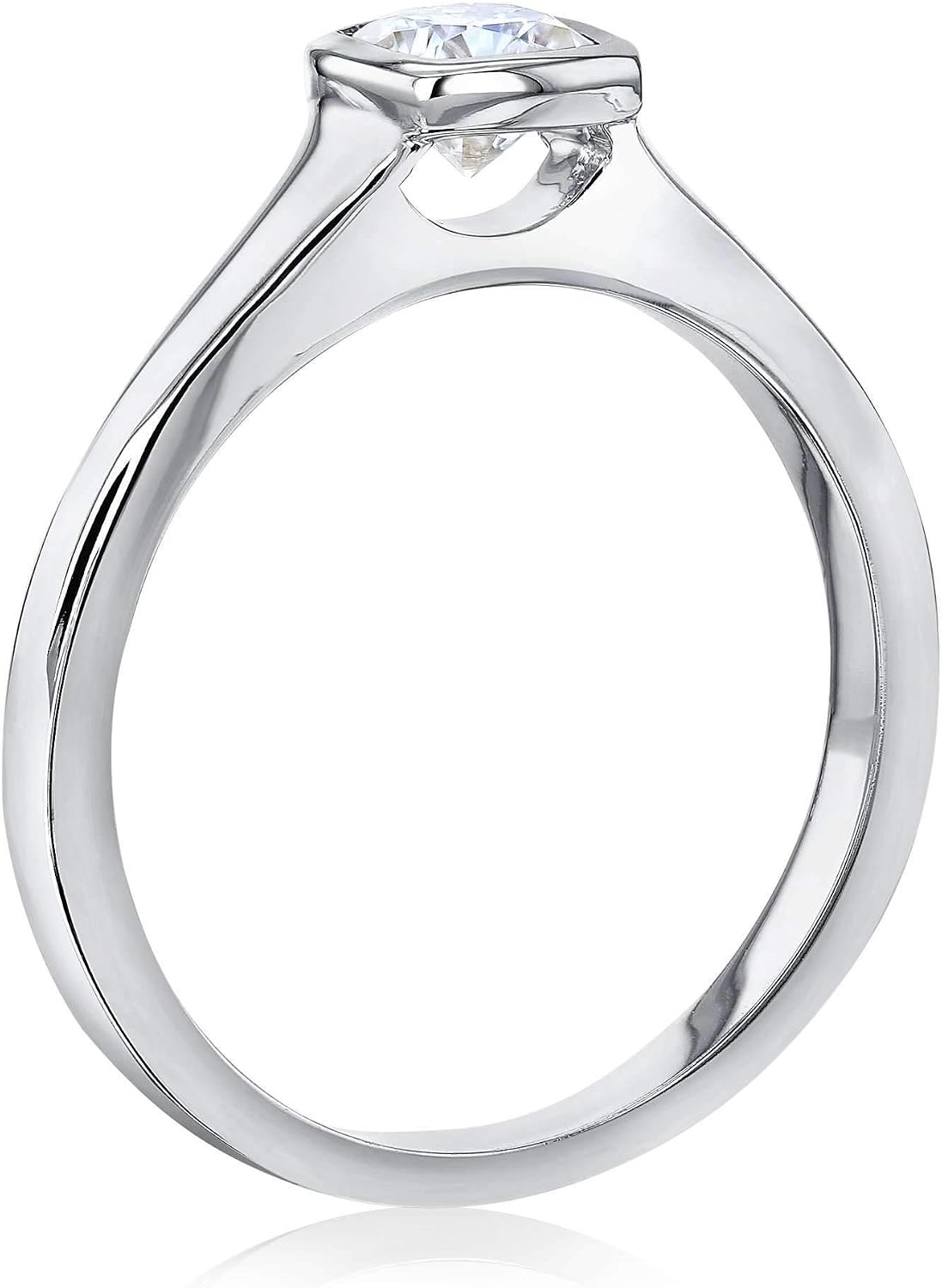 Kobelli 0.5ct Cushion Moissanite Solitaire Bezel Ring (HI/VS)