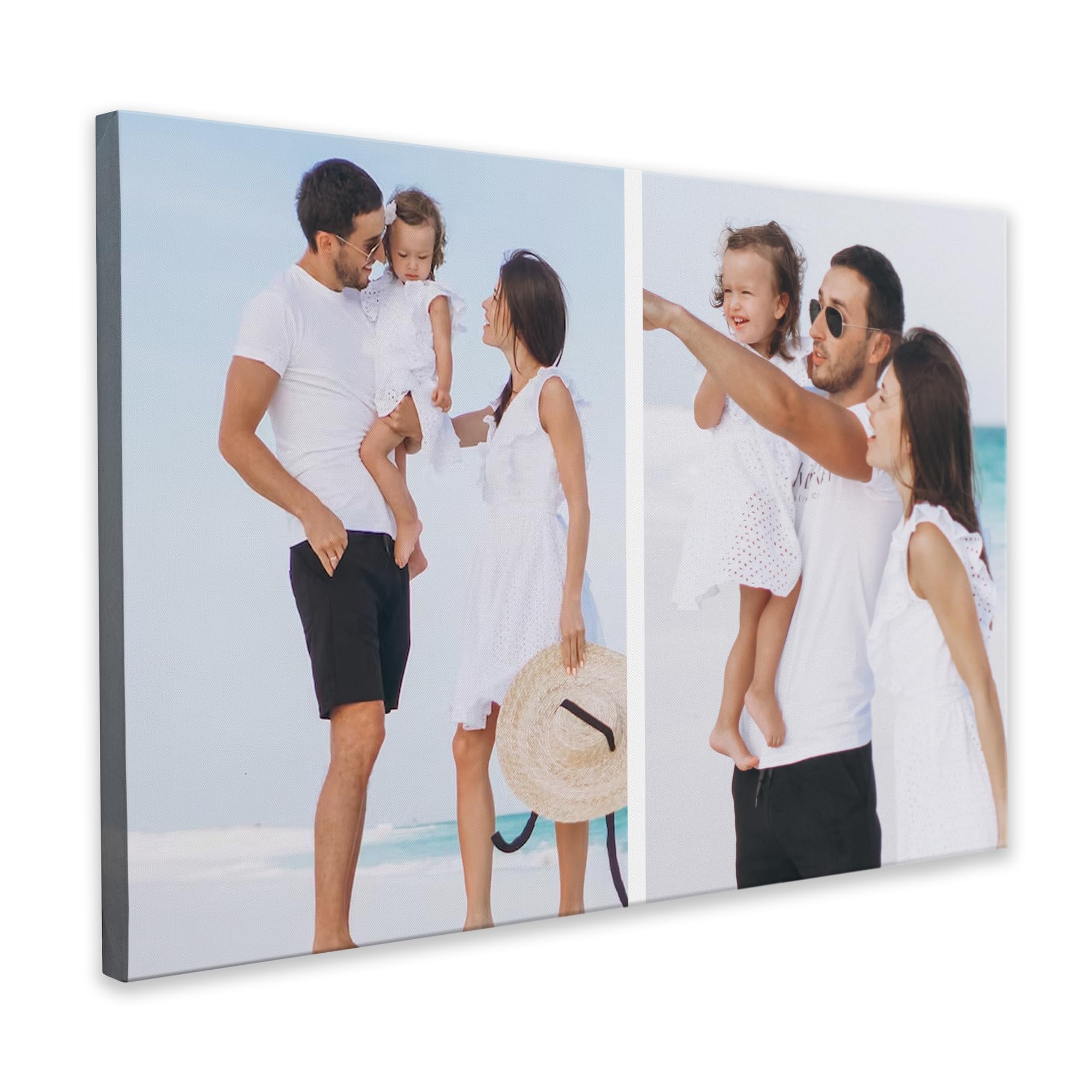 Print Maniacs Men's Landscape 2 Photo Personalised Canvas With Photo, Customised Gifts For & Dads