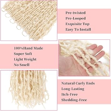 Butterfly Locs Crochet Hair 18 Inch 6 Packs Pre Looped Distressed Crochet Braids Most Natural Hair Extension for Black Women(18 Inch (Pack of 6), 613#)