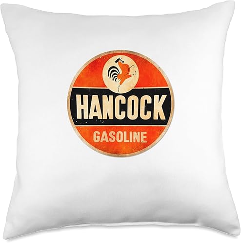 Vintage Retro Hancock Gas Station Tees Vintage Retro Hancock Gas Station - Almohada para hombre y mujer, 18 x 18 pulgadas, multicolor