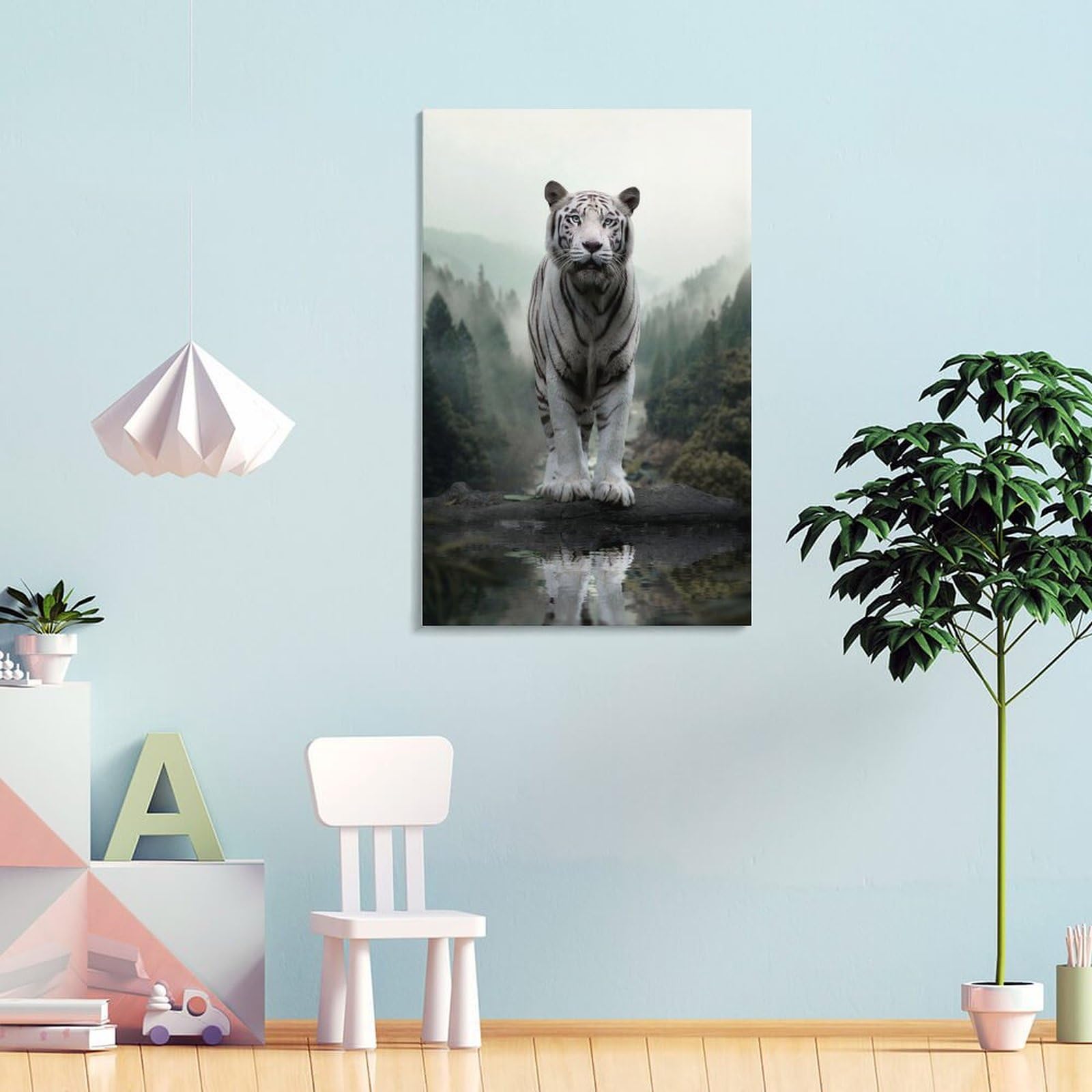 POLIUAWS Écureuil, œuvre d'art lumineuse pour murs de maison, décoration murale moderne, 60 x 90 cm