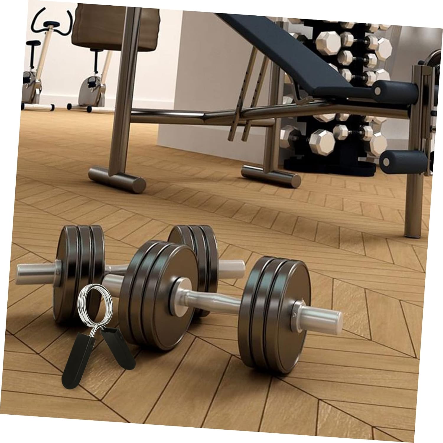 4Pcs Spring Clip Barbell Clamps Durable Dumbbell Collars for Powerlifting Cross Fit Weightlifting Secure Fit Easy to Use Design