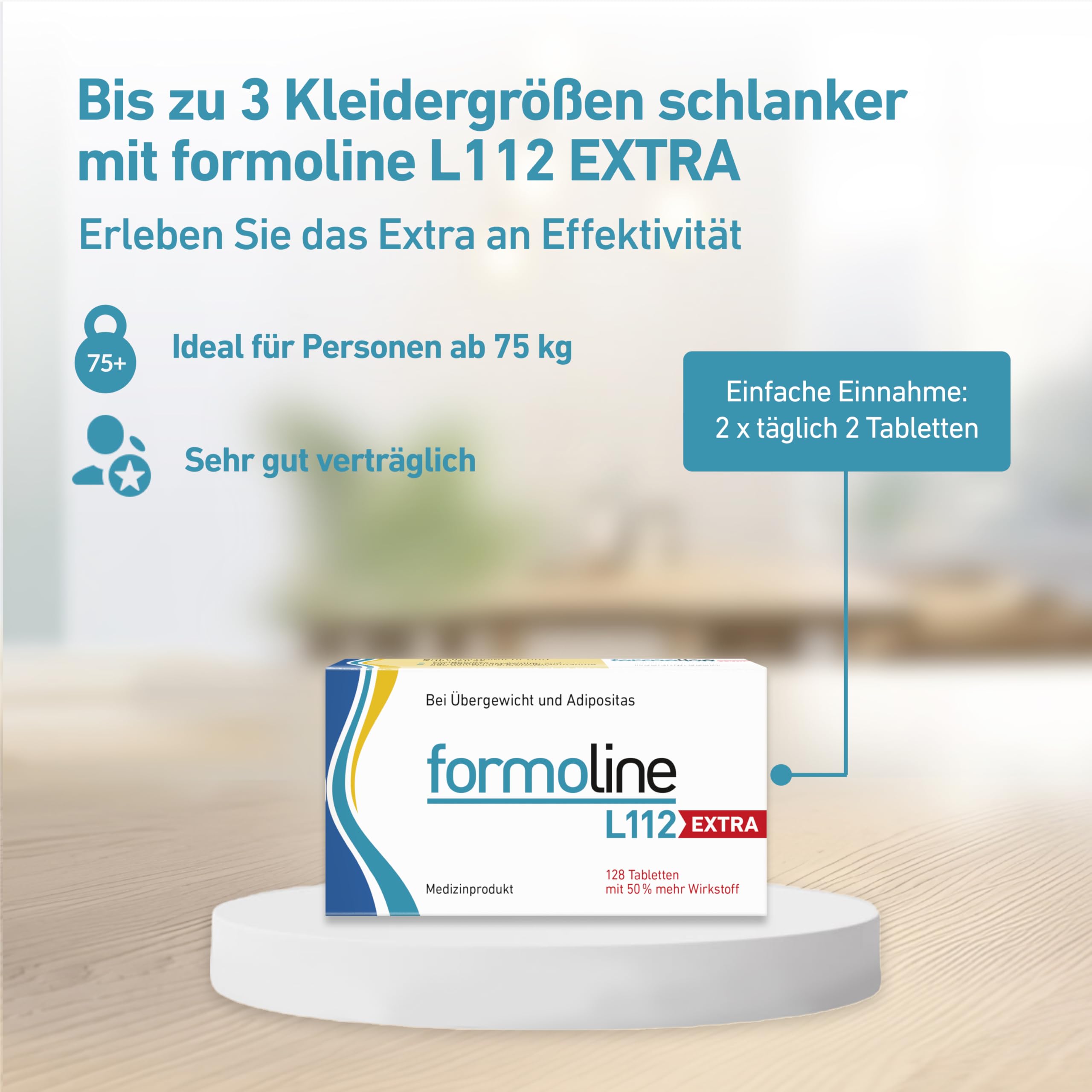 formoline L112 EXTRA: Medizinprodukt zum Gewichtsmanagement mit Wirk-Ballaststoff L112, Klinisch belegt, auf natürlicher Basis, Entwickelt in Deutschland, 128 Tabletten