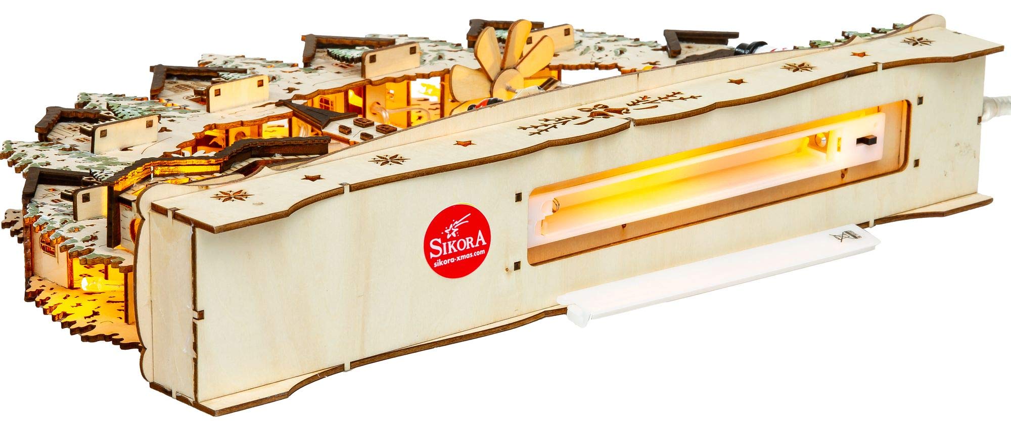 SIKORA LB71 beleuchteter LED Holz Schwibbogen WEIHNACHTSDORF inklusive Trafo