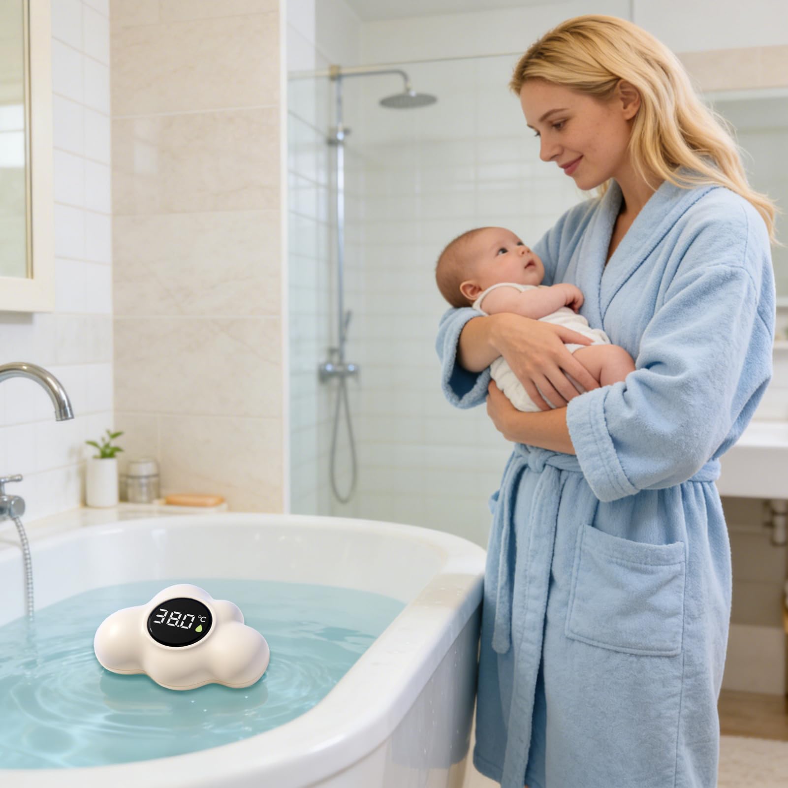 Thermometre Bebe Bain Thermomètre Numérique De Bain Pour Bébé Numérique Intelligent Flottant Thermomètre Flottant Numériques En Forme De Nuages Avec Affichage LED Pour La Baignoires La Piscine