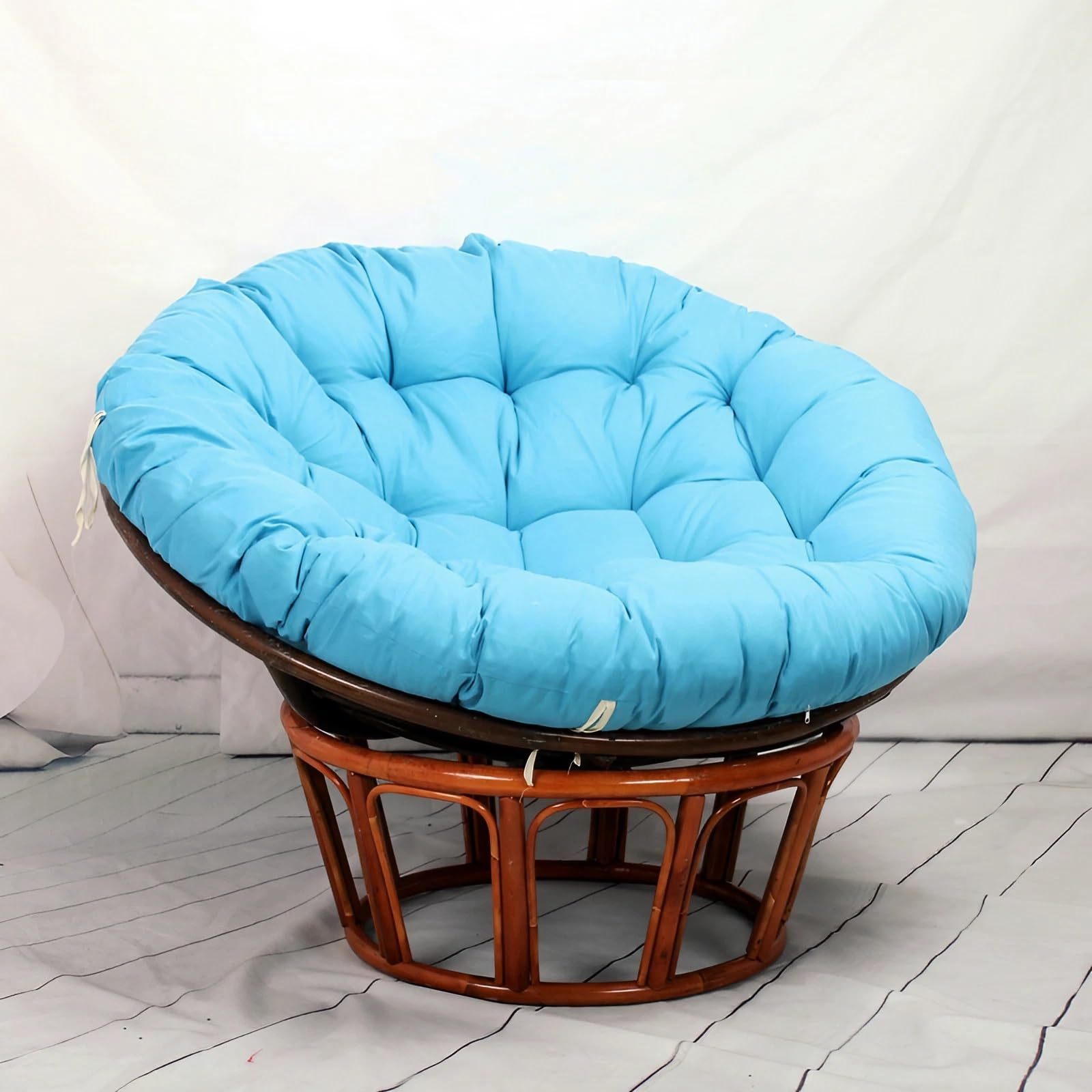 YHXAIQ Round Thickened Floor & Egg Chair Cushion - Polyester+Cotton Plush Comfort For Rocking/Hanging Chairs, Outdoor Garden & Indoor Sofa(Sky blue,40 x 40 cm)