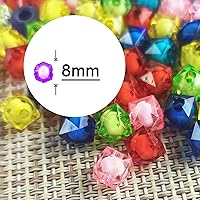 Vista 10 de Ball 400pcs Transparent 8mm Beads Crystal Spacer Beads, Round Beads Inside for Jewelry Making (Ball-Mixed)