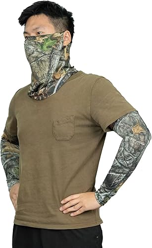 Vista 2 de LOOGU Sun Protection Cooling Arm Sleeves UPF 50+ Ice Silk Neck Gaiter Camo All Weather Hunting Fishing Hiking Cycling