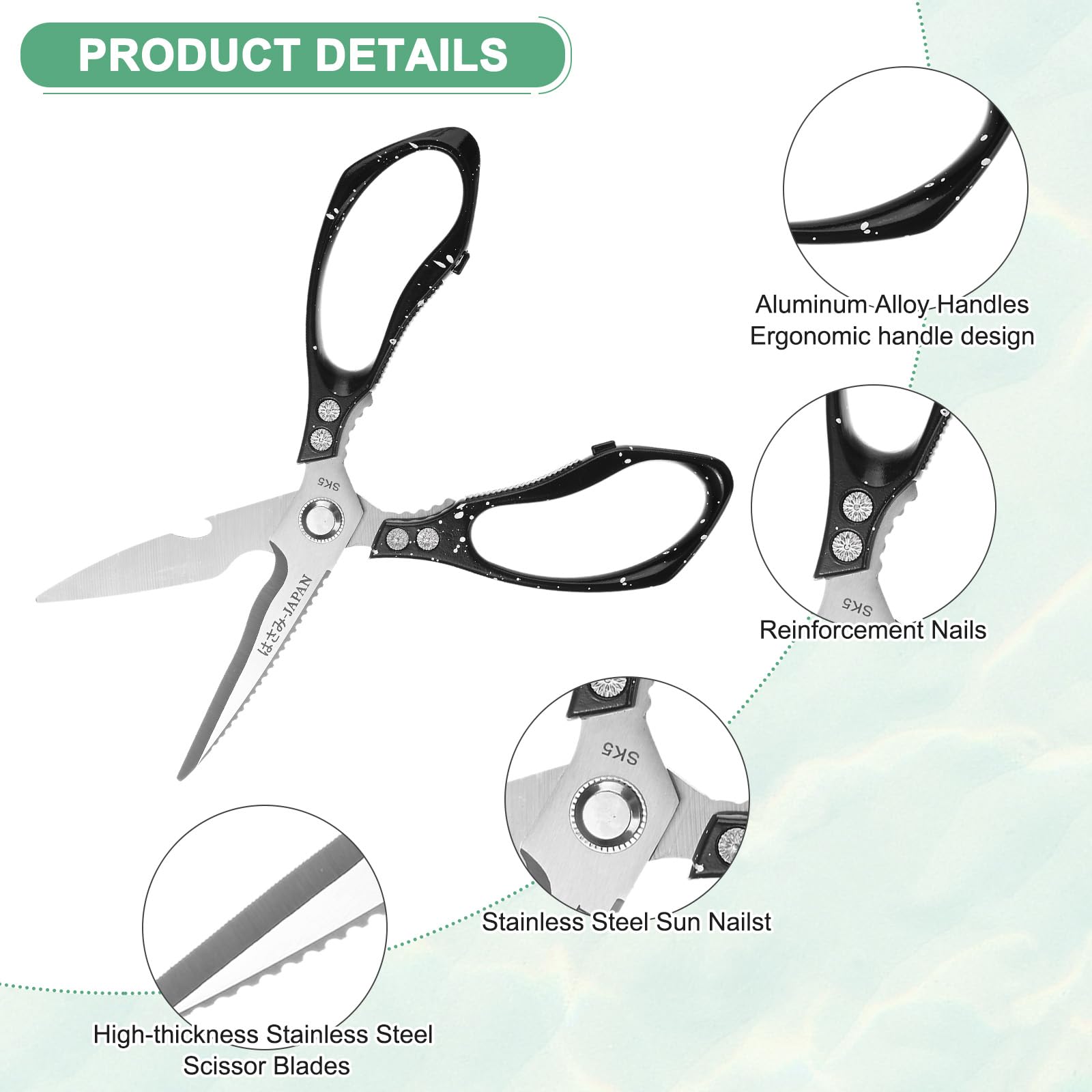 M METERXITY Kitchen Scissors, 9